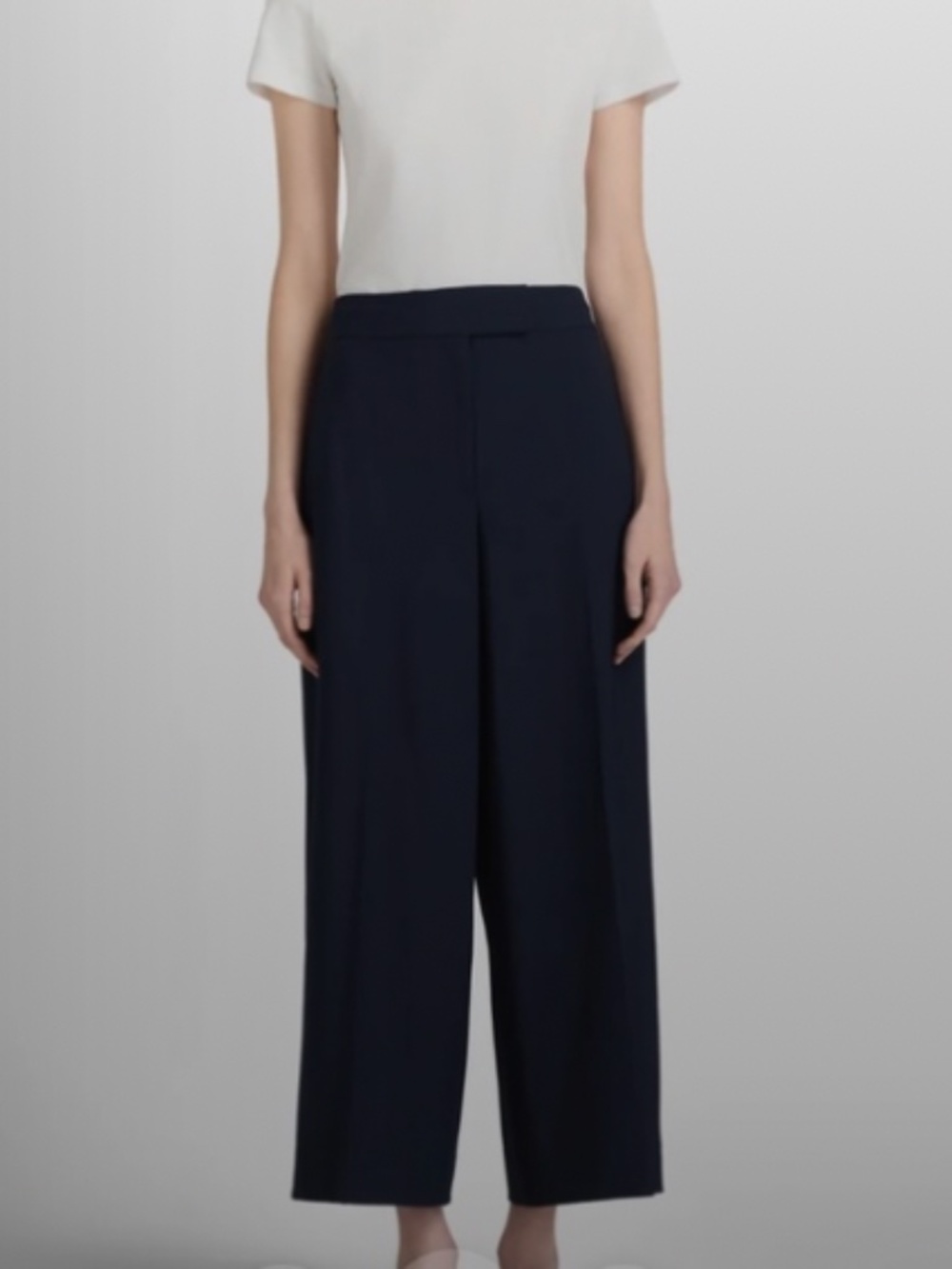 Club Monaco Wide Leg Borrem Pant in Navy | Size 2 (Professionally Tailored)